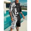 Summer Animal Lion Print Fashionable Comfortable Loose Fit Casual Sports Men's Short Sleeved Sport Wear