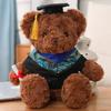40Cm Brown Teddy Bear Plush Graduation Animal Toy Stuffed Doctor Bachelor University College Souvenir Classmate Gift