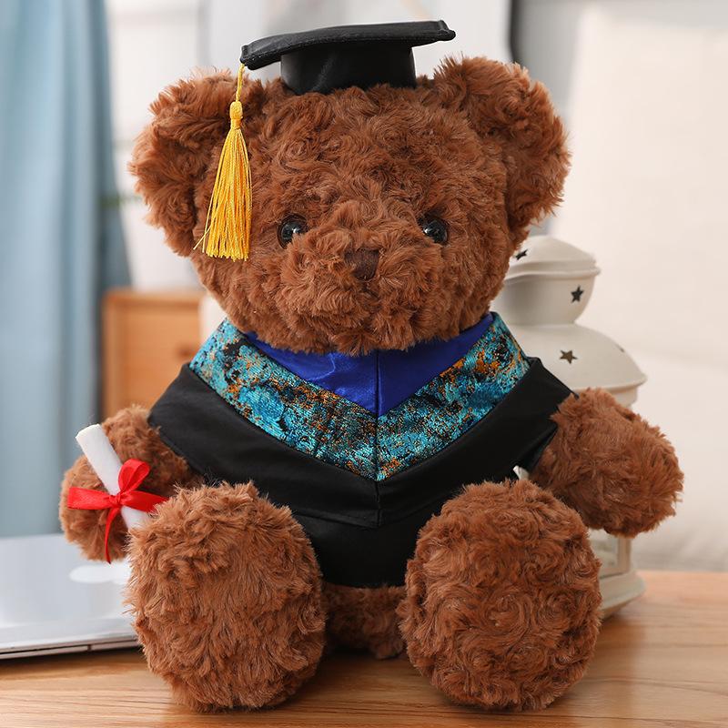 40Cm Brown Teddy Bear Plush Graduation Animal Toy Stuffed Doctor Bachelor University College Souvenir Classmate Gift