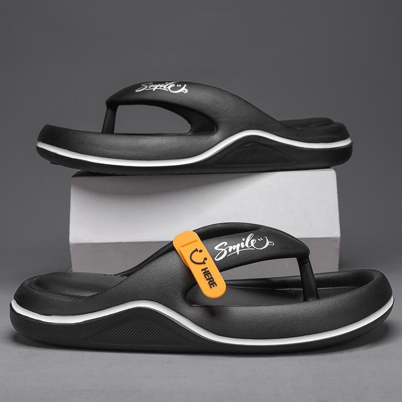Step on shit flip-flops men's thick-soled wear-resistant beach sandals non-slip soft-soled high-end men's slippers