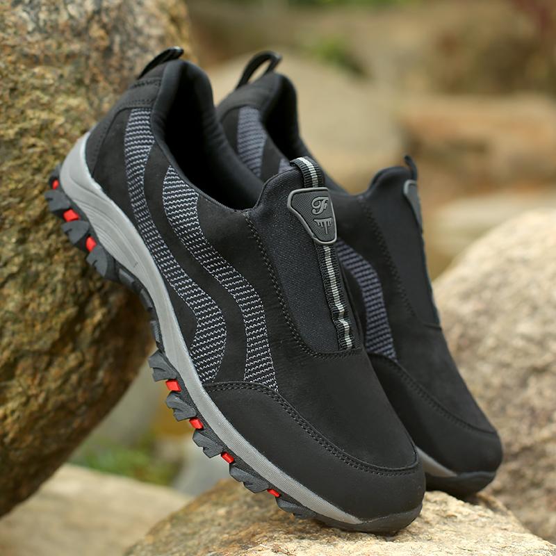 Fashion Outdoor Men's Casual Shoes Sneaker Outdoor Climbing Soft Comfortable Running Shoes Suede Leather Anti-skid Walking Footwear