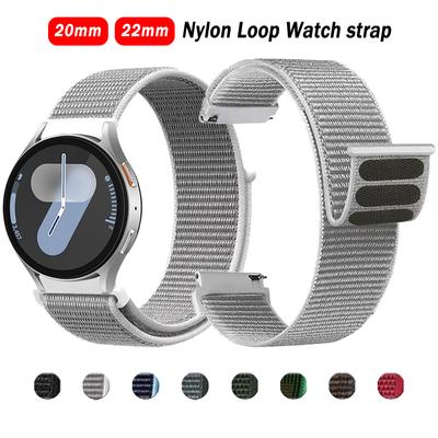 20mm 22mm Nylon Band For Samsung Galaxy Watch7 Ultra/Watch3 45mm/7 6 5 4 40mm 44mm Loop Strap For Amazfit Active2 Replace Correa