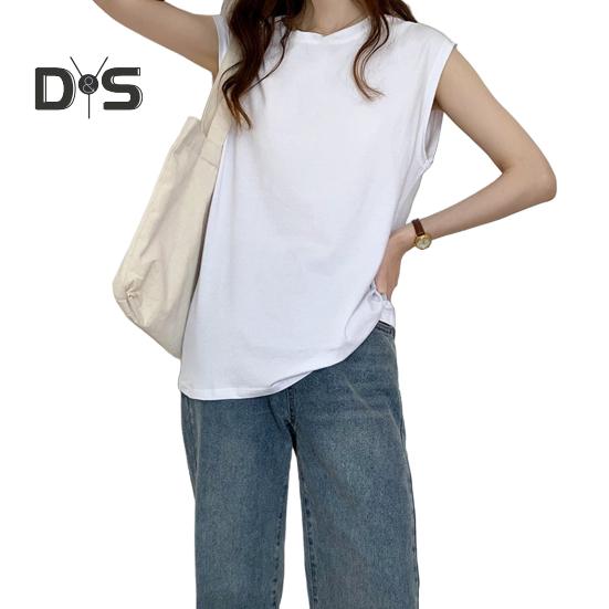 Women Summer T-shirt Round Neck Cap Sleeve Solid Color Tee Shirt Solid Color Loose Fit Casual Tops Daily Wear