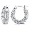 New Luxury Trendy Blue Cubic Zirconia Hoop Earrings Wedding Party Elegant Accessories For Women Anniversary Gift  Jewelry