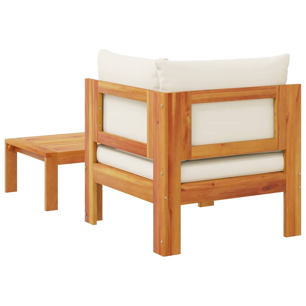 2 Piece Garden Sofa Set with Cushions Solid Acacia Wood