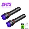 T6 LED UV Flashlight 395nm-Zoomable Ultraviolet Torch for Scorpion Hunting,Fluorescent Detection&Pet Stain Finding (Blacklight)