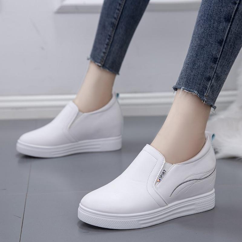 Slip On Shoes For Women Female Footwear Clogs Platform Loafers With Fur Autumn Increas Height All-Match Modis Casual Sneaker Rou