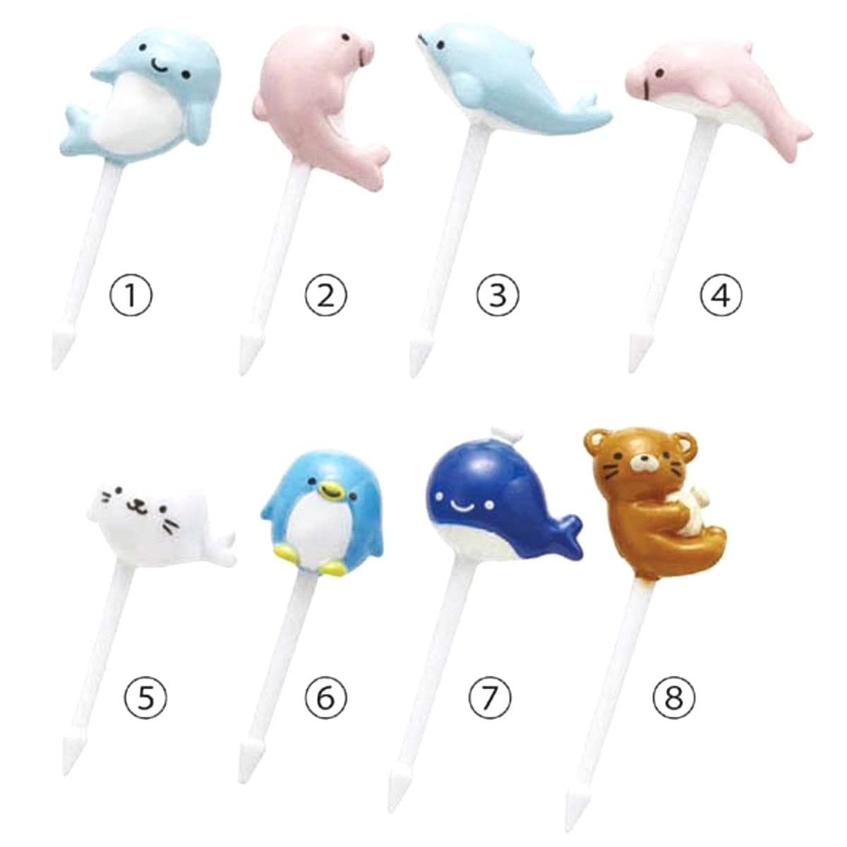 

TORUNE Food Picks for Kids [All 4 Types]- Lunch Box Accessories Dolphins and Friends