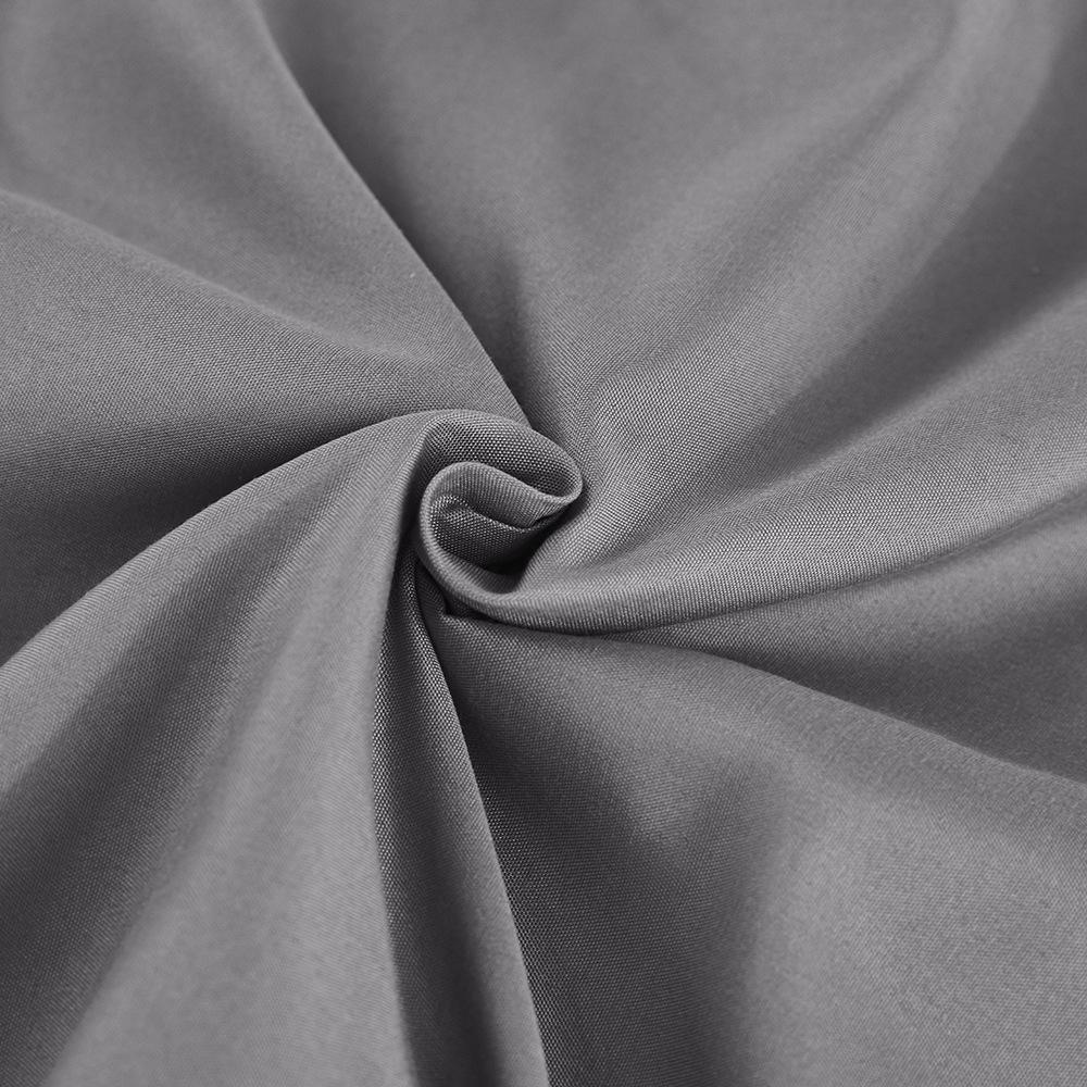 3/4 PC Gray Fitted Sheet and Bed Sheet Set,(1*Bed Sheet+1*Fitted Sheet+2*Pillowcase)Soft Dustproof Skin-Friendly Bed Sheet Solid Color
