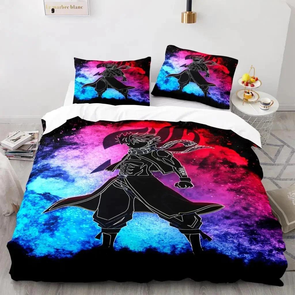 3D Print Fairy Tail Anime Natsu Bedding Set Duvet Cover Bed Set Quilt Cover Pillowcase Comforter king Queen Size Boys Adult Tool