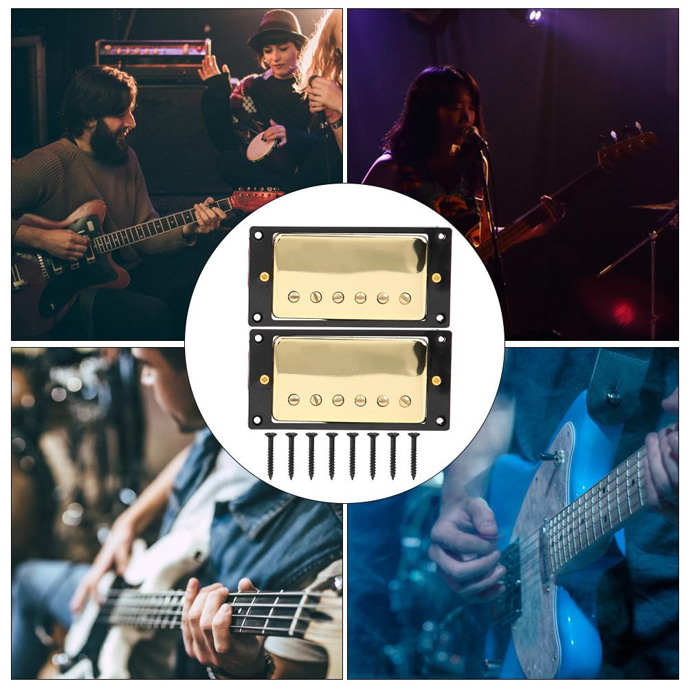 2Pcsset Electric Guitar Pickup Magnet Ceramic for LP Professional Guitarist with 8 ScrewsBlack