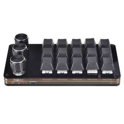 Makro-Tastatur Programmierbares Tastenfeld 15 Tasten 3 Drehregler Mechanische Tastatur Tastenfeld Zum Hot-Swap-Gaming Y-Tastatur