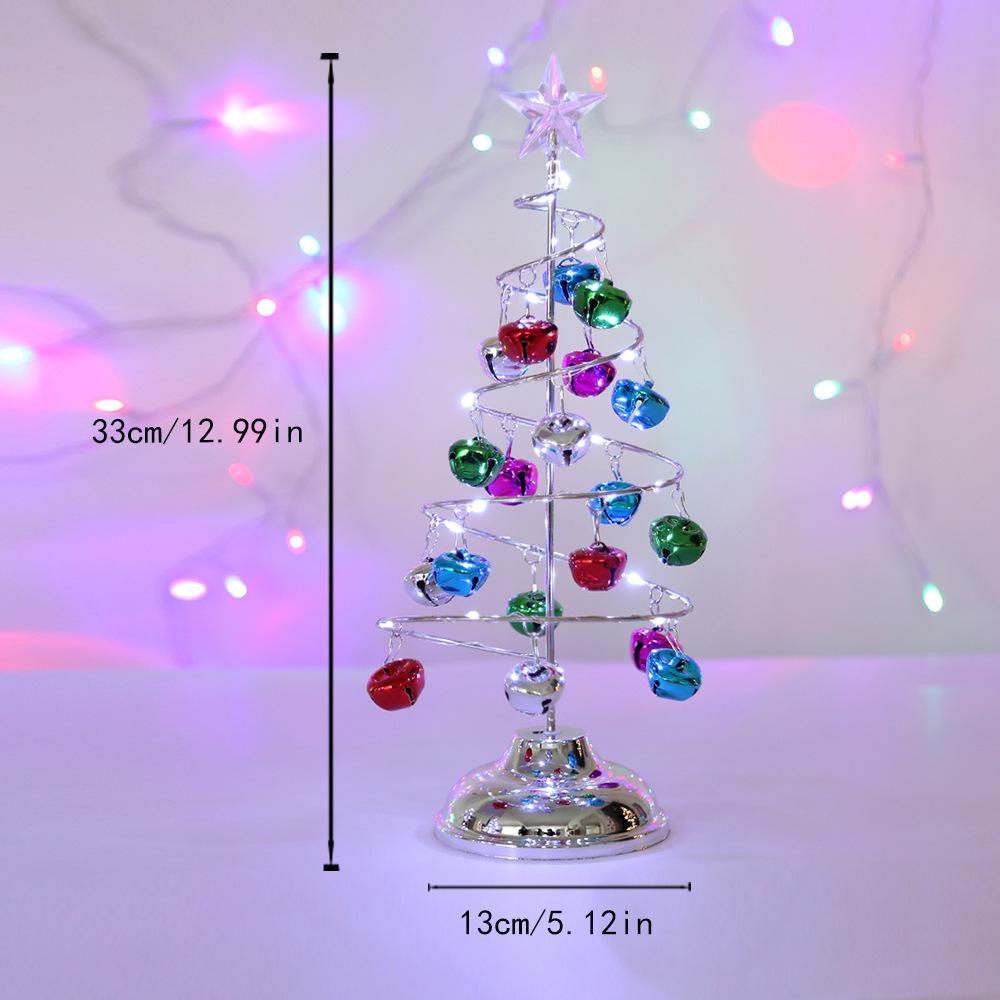 Crystal Star Christmas Tree LED Lights Battery Operated Desk Table Lamp Decorative Iron Tree for Living Room Bedroom