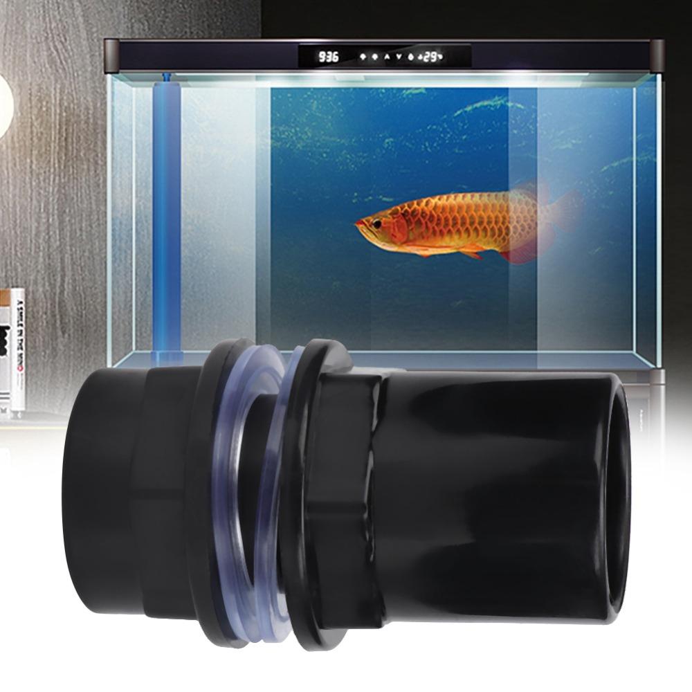 5 Pcs Set PVC Aquarium Water Pipe Joint Polished Finish Black Fish Tank Accessories Hexagonal Transparent Rubber Mat