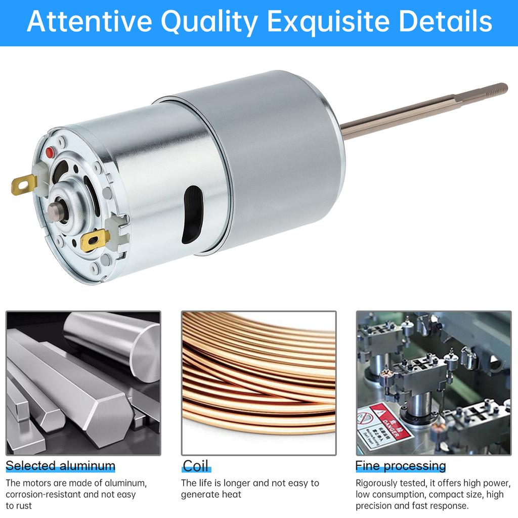 795 Ship Model DC Motor 8000RPM 12V Long Shaft High Torque Motor for Bait Boat / Ship Model / Blender, 795 DC Motor