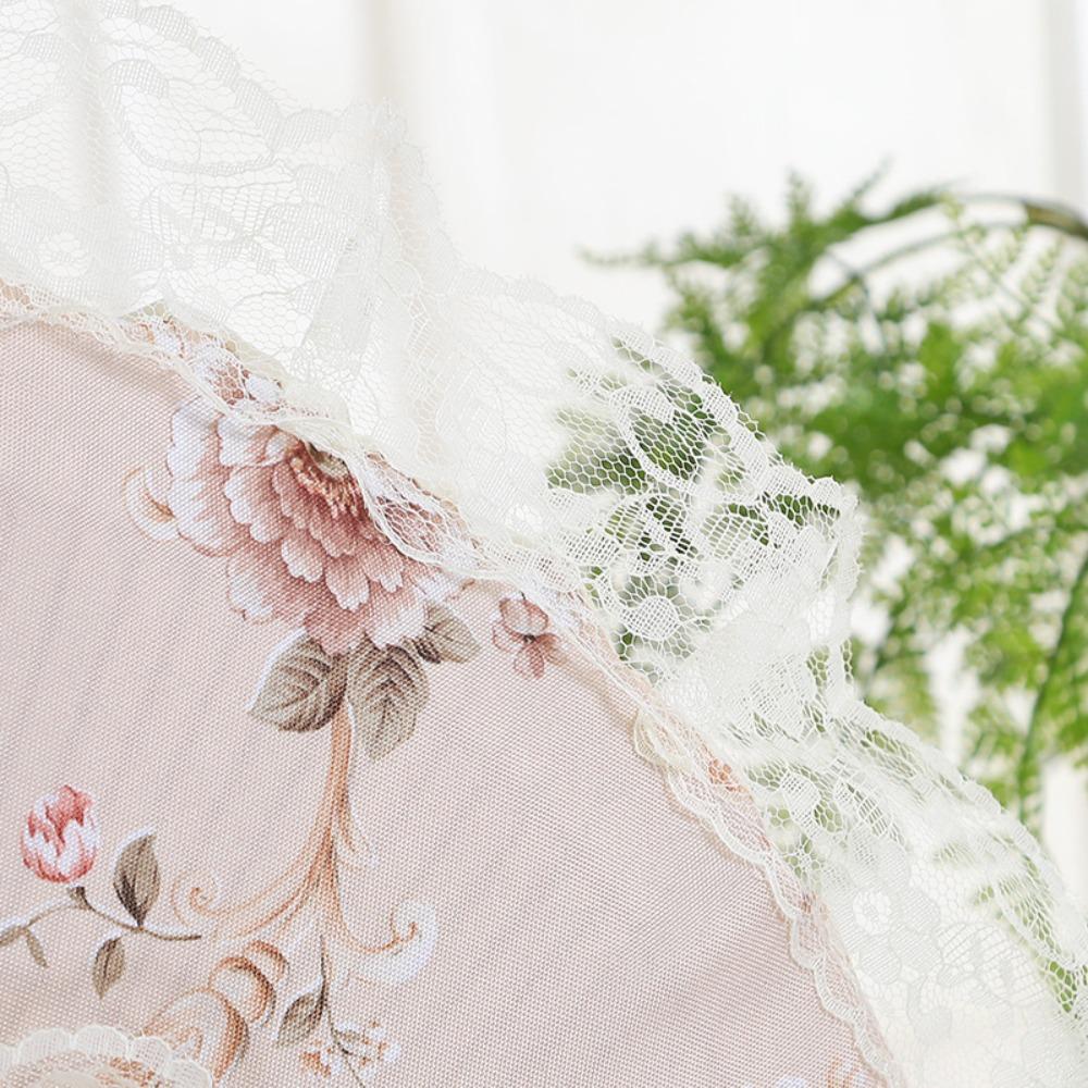 Pastoral Style Lace Electric Fan Cover Round Floral Floor Fan Covers Fan Dust Cover Bedroom