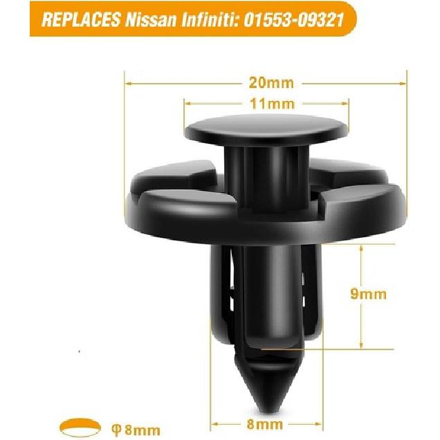 100PCS 7mm 8mm 10mm Compatible Push Type Retainer Fasteners Rivets Clips OEM