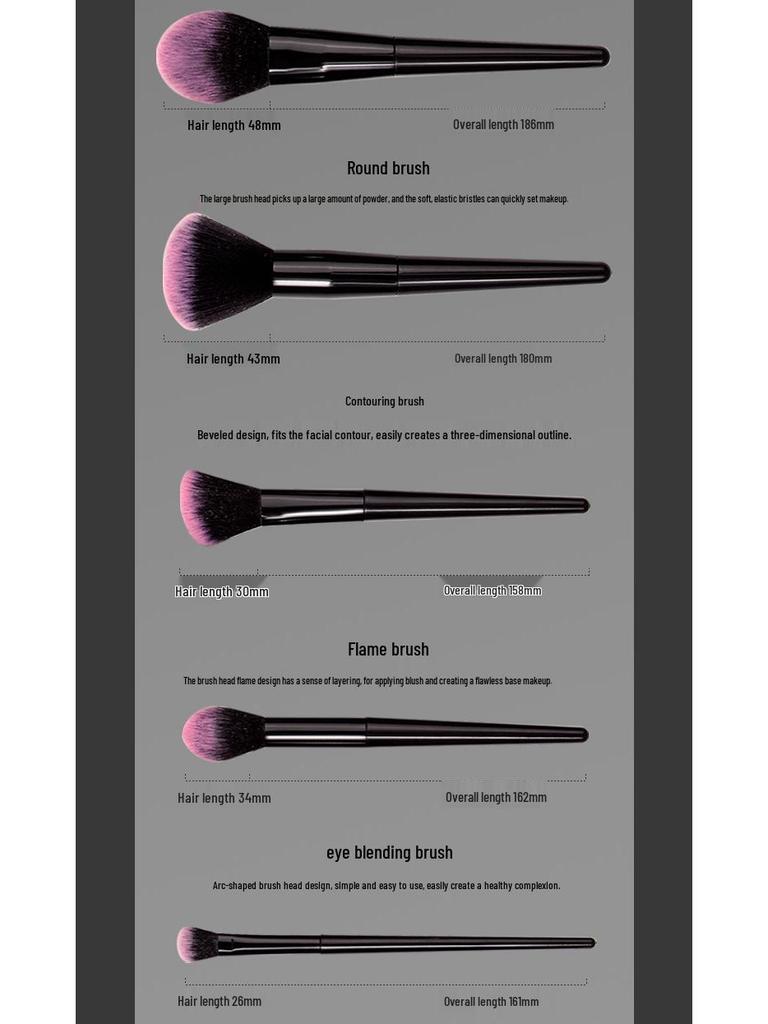 12-Piece Soft Bristle Makeup Brush Set: Includes Powder, Eyeshadow, and Lip Brushes