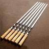 55cm Large Barbecue Skewer Reusable Stainless Steel BBQ Kebab Stick with Wooden Handle Outdoor Camping Picnic Tools Cooking Tool