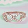Anello Geometrico Europeo e Americano Oro Rosa Anello da Donna con Diamante Simulato