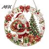 DIY Hanging Decor for Adults Christmas Faux Diamond Art Ornament Kit, Santa Angel Sun Catcher Acrylic Stress Free Creative Hobby Round Board, 3D Bead