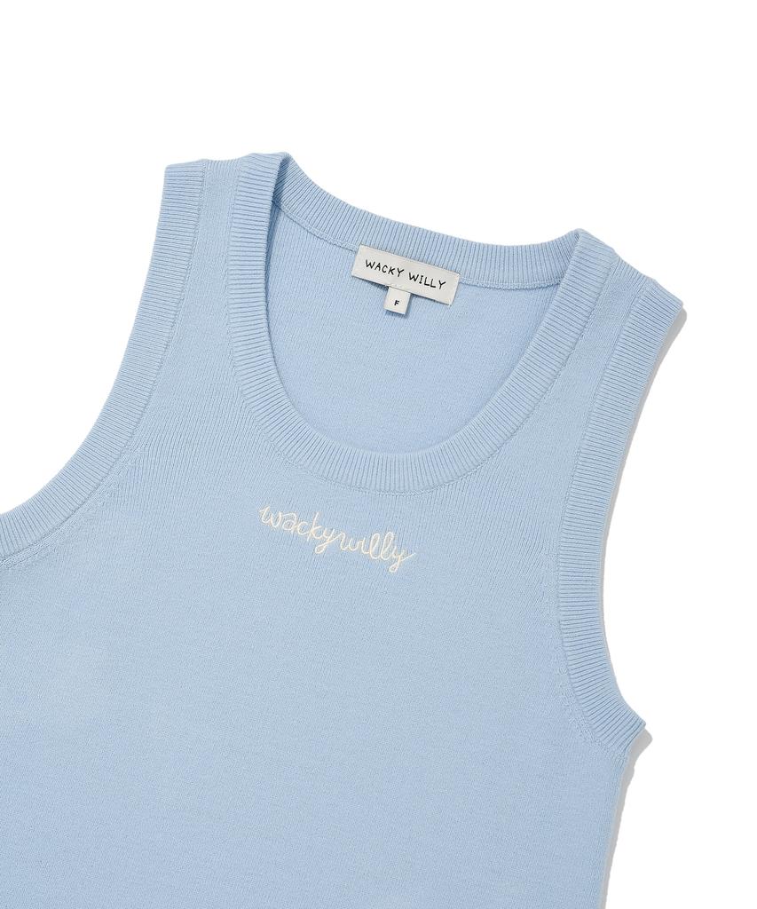 WACKY WILLY Women'S Sleeveless Knit Sky Blue