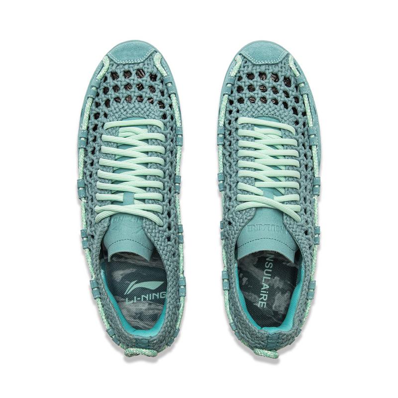 Li Ning Abrasion Resistant Breathable Low Top Table Tennis Shoes Unisex French Emerald Green AZGV209-2