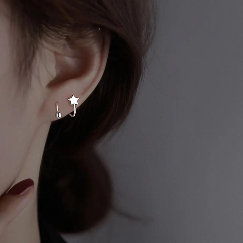 2pcs Stainless Steel Spiral Twisted Stud Earrings, Lip Piercing Heart Star Cartilage Tragus Helix Ear Piercing Jewelry Gifts