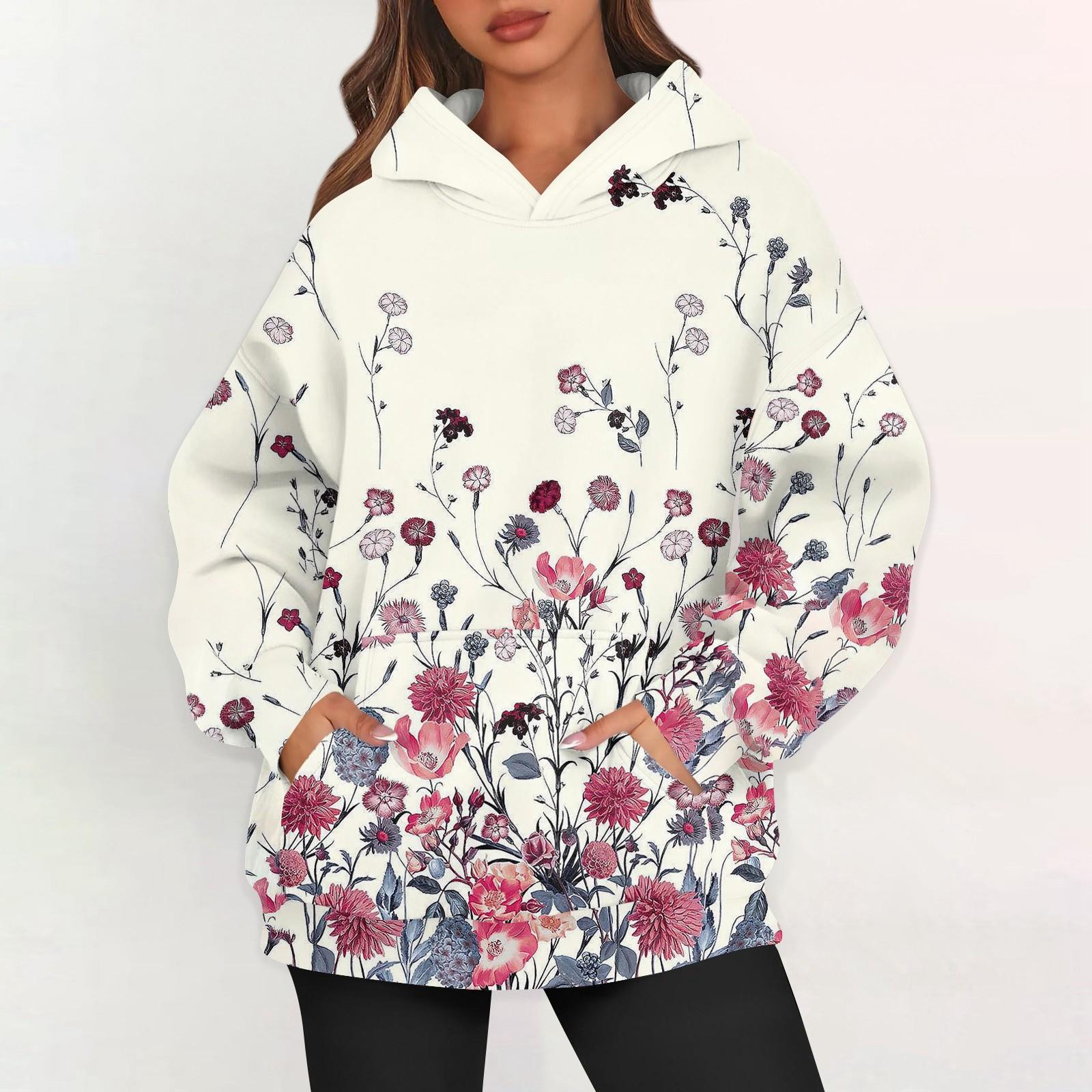 

Womens Oversized Sweatshirts Fleece Hoodies Long Sleeve Pullover Outfits With Pocket XXL