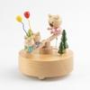 Wooden Music Box Carousel Train Decor Handcrafted Gift Birthday Home Decoration