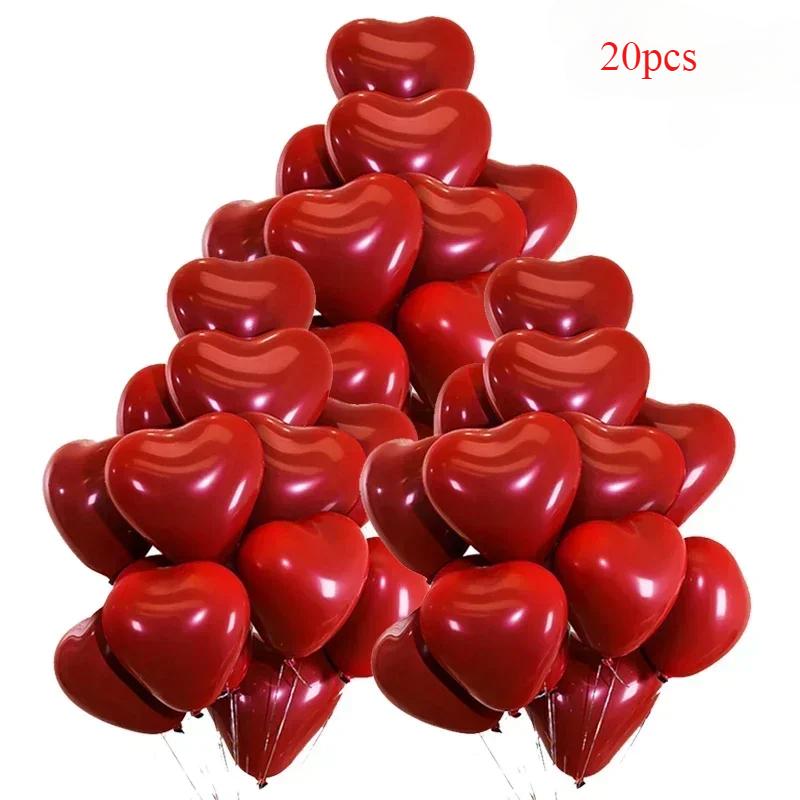 10/20/50pcs 10inch Red Heart Balloons Valentines Day Love Balloon For Valentines Decoration Wedding Party Balloon Birthday