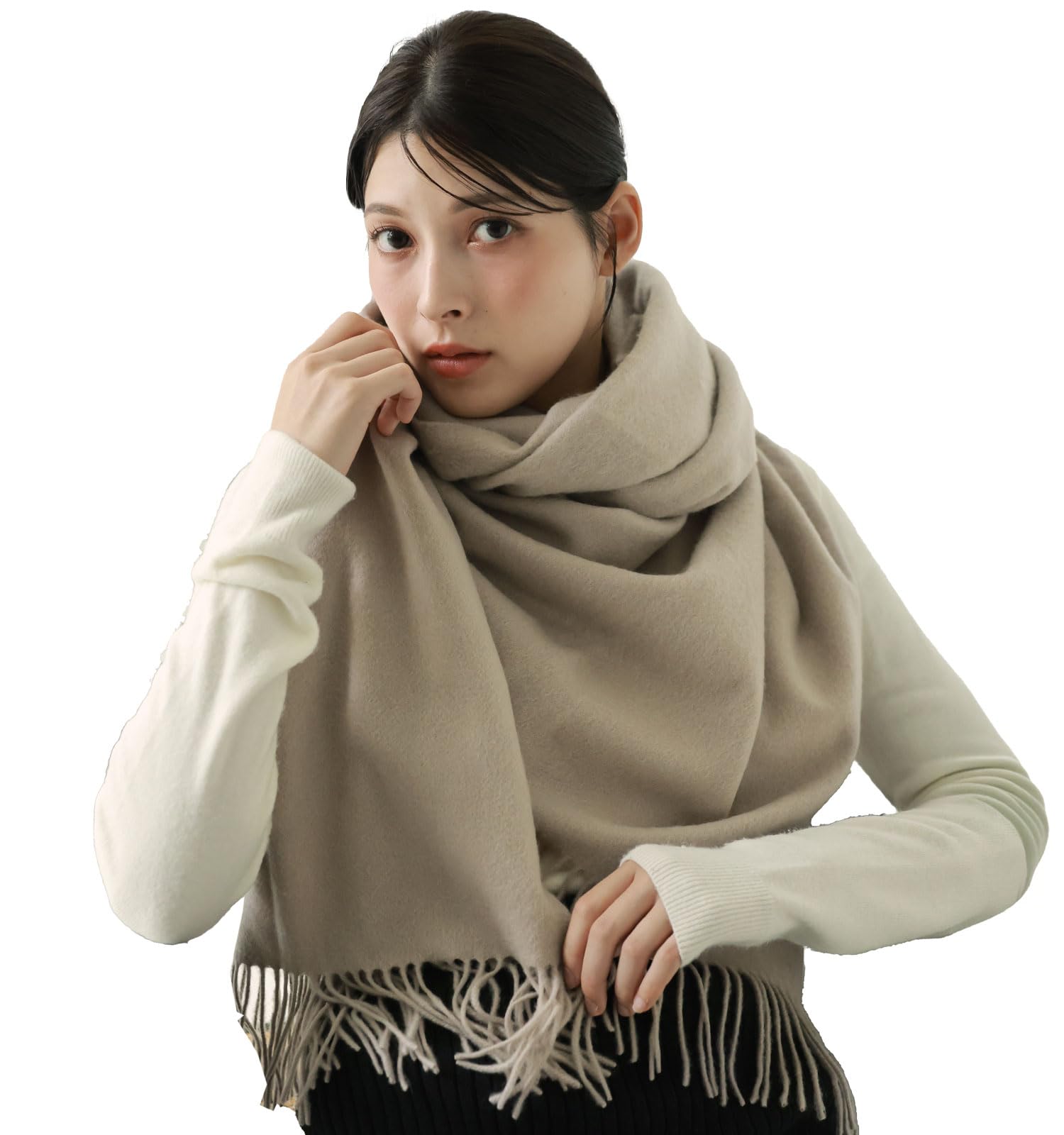 

Cashmere Stole Scarf Large Size for Women colors to choose from for Christmas gifts or for [Filomo] 100% [16 yourself] (Greige)