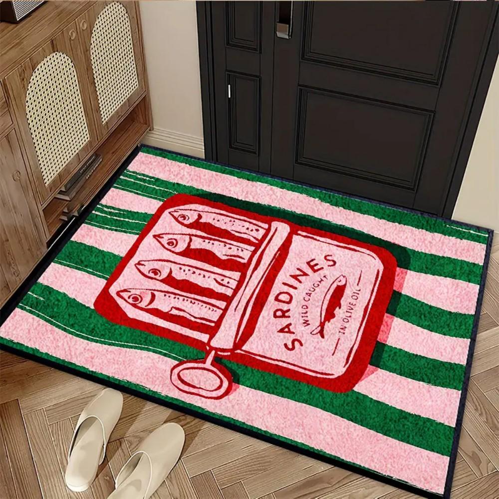 

Creative Sardine Canned Print Mat, Non-Slip & Dirt-Proof, Washable Carpet, Home Decor, For Living Room & Entrance Hall. 40X60CM(1.3X2FT
