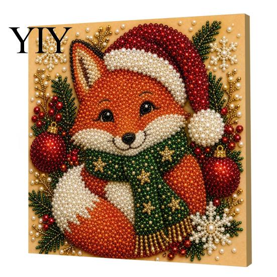 Sparkling Bead Painting Sets Christmas Faux Pearl Art Kit, DIY Snowman 3D Resin Xmas Scenes Crafting Project for Adults Beginners, Home Festive