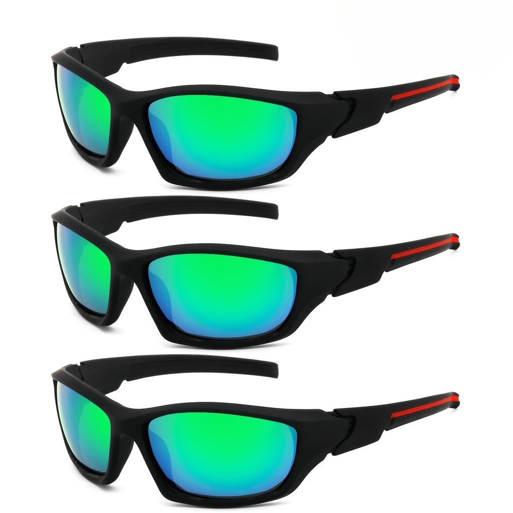 3pcs New Bicycle Polarized Sunglasses Men's Cycling Sunglasses Driving Glasses Outdoor Sports Glasses