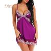 Lecca-lecca Abito da notte da donna estivo con scollo a V profondo patchwork in pizzo senza spalline