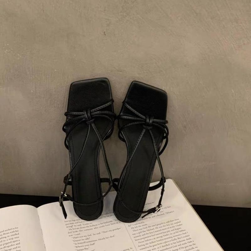 

Fashion Elegant French Style Black High Heel Sandals with Fine Straps Women s Shoes 2025 Summer New Arrival Niche Fine Track Roman Shoes 35 чёрный