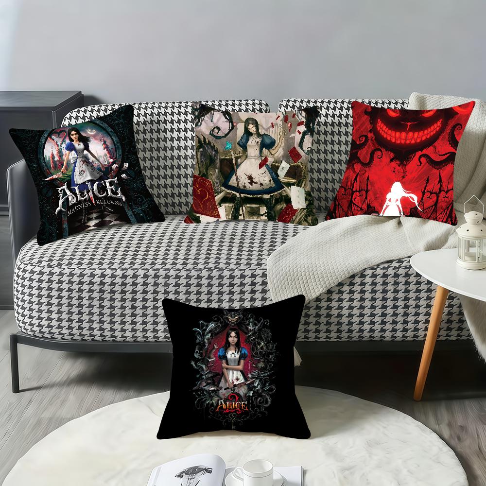 Movie A-Alice Madness Returns Cushion Cover Pillow Case Pillowcase Soft Skin Friendly & Comfortable with a Hidden Zipper
