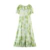 Women's Clothing New Autumn Models, Fashionable Temperament Ruffle Leaf Edge V-neck Temperament Small Fresh Dress