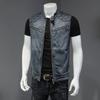 2026 Herren Motorrad Biker Denim Weste Vintage Blau Stickerei Reißverschlüsse Taschen Ärmellose Jacken Punk Cowboy Mode Weste