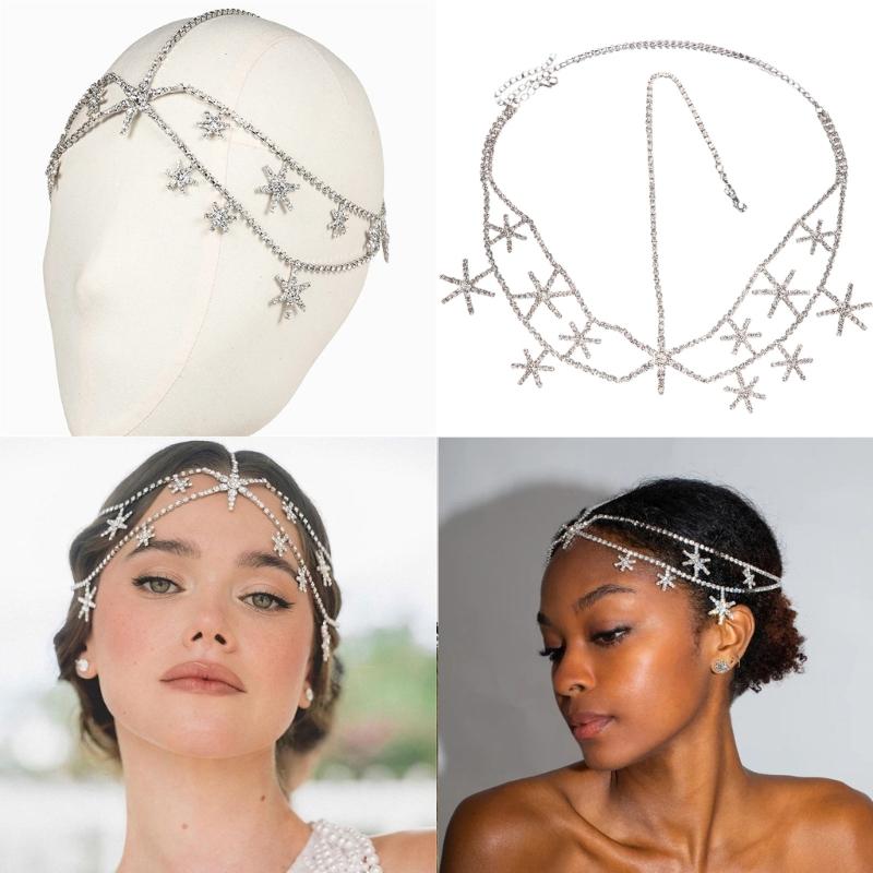 Exquisite Head Chain Fashion Head Jewelry Women Prom Headpiece Dancing Accessories Alloy Material for Every Occasion