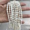 2String, White Natural Freshwater Shell Beads, 5×8mm, Handmade Horseshoe Ellipse Shell Beads for DIY Jewelry Making 18cm