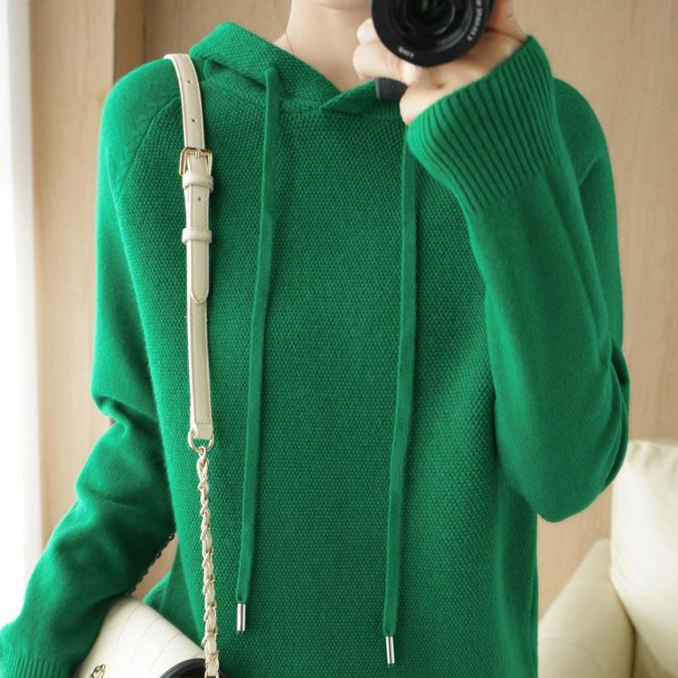 Hooded Knitted Hoodie Women's Autumn and Winter Pullover Casual Loose Sweater Versatile Knitted Sweater