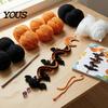 Creative Hobby Gift Halloween Spiral Crochet Hanging Ornament DIY Kit, Pumpkin Ghost Bat Family Crafting Supplies Black Cat Complete Craft,
