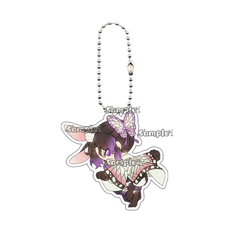 Cartoon Acrylic Nezuko Agatsuma Zenitsu Tomioka Giyuu Peripheral Keychain Pendant Decoration Fans Cute Accessory Ornaments Gifts