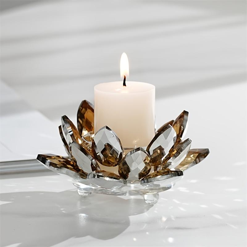 Elegant Polished Candlestick Religious Theme Tabletop Decor Middle Eastern Style Crystal Centerpiece for Party and Photo Lighting