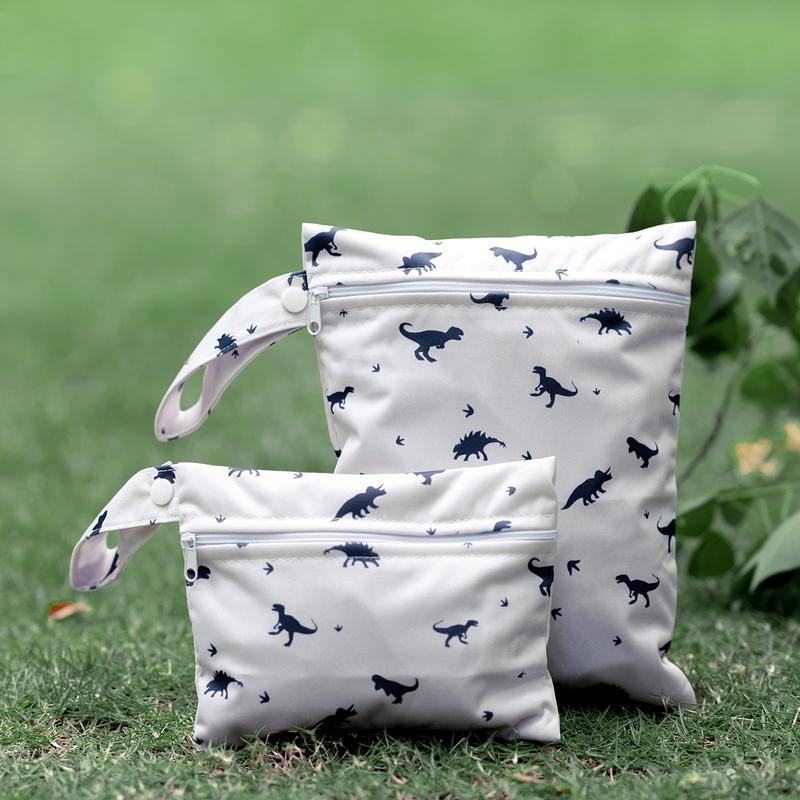 2pcs/Set Waterproof And Reusable Wet Dry Bags For Diapers Travel Beach Pool Daycare Baby Items Yoga Gym Bag For Swimsuit