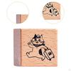 Cat Stamp Cute Animal 1.2 Inch for Kids Wooden Rubber Stamping Mailing Scrapbooking Letter