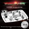 Conjunto de Bandeja de Almoço de Aço Inoxidável 304 com 6 Compartimentos