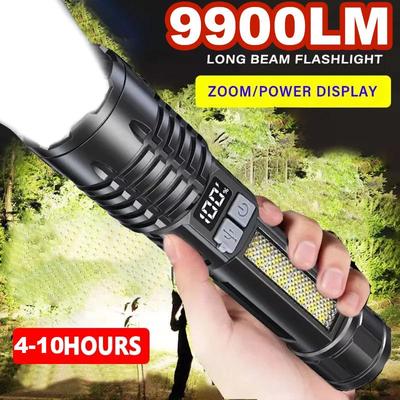 LED Flashlight High Power 9900LM Most Powerful Torch Light Zoomable Flash Light Rechargeable Lamp Waterpoor Lantern Portable Hand Lamp